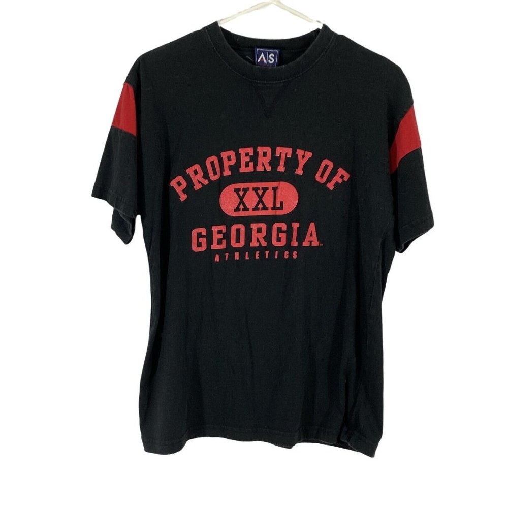 Property Of Georgia XXL Athletics AS Sports Womens Black Graphic T Shirt Size M